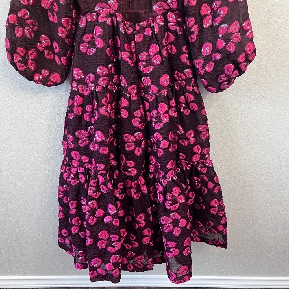TUCKERNUCK Ulla Johnson Allegra dress in ruby red and brown size 4 - Picture 11 of 15